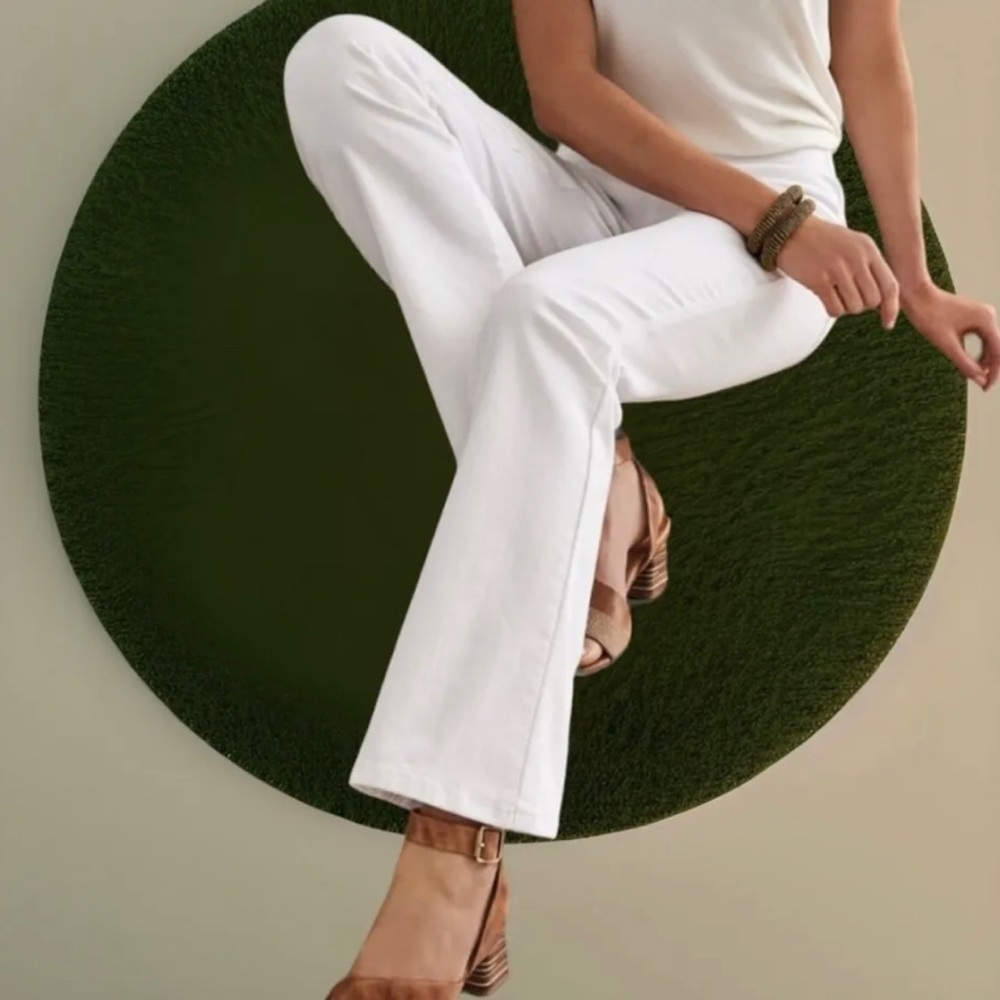 Soft Surroundings NEW Ultimate Denim Pull On Boot Cut Jeans in White - Size‎ 3X